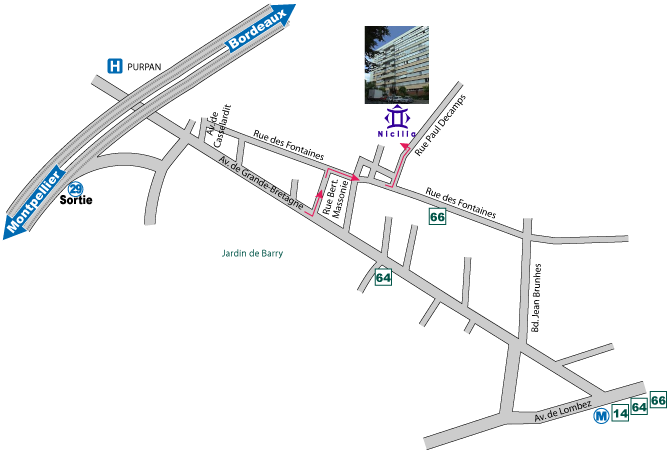 Plan accès rue Descamps